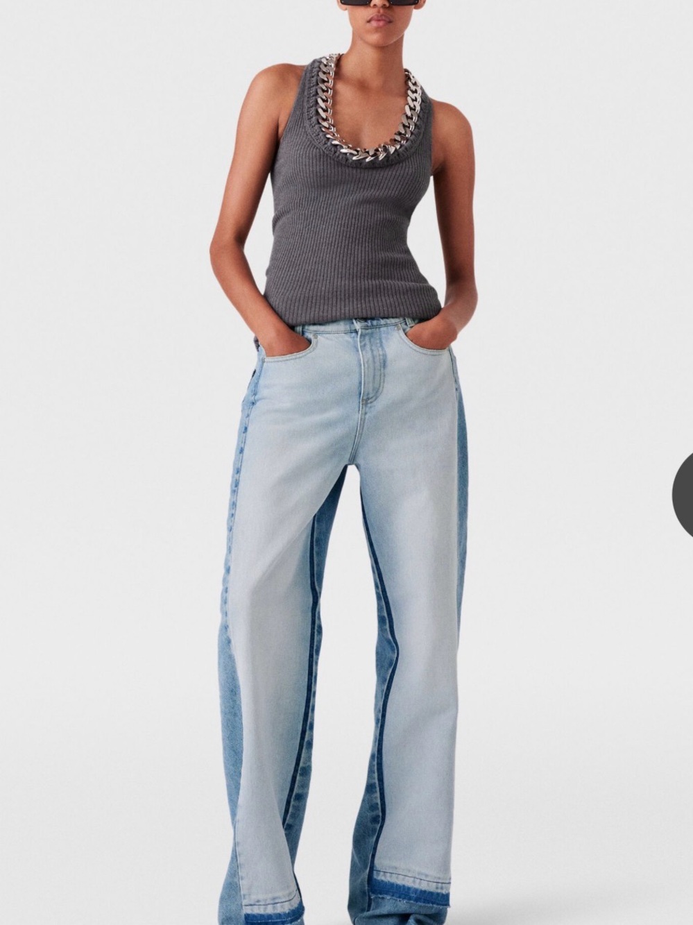 Sleeveless Ribbed Chunky Chain Tank top - Picture 5 of 5